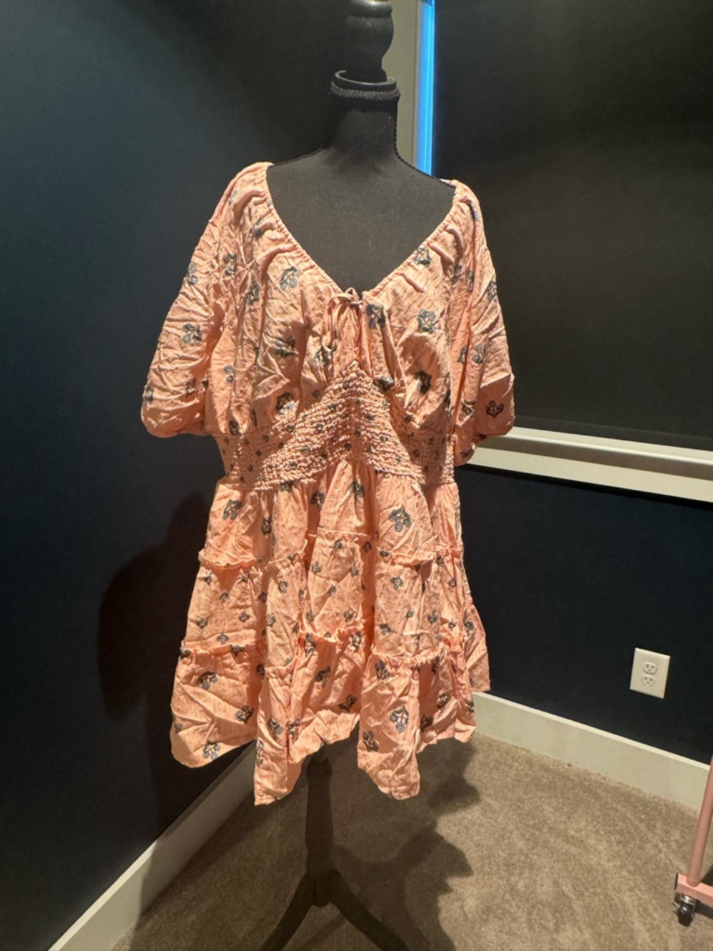 torrid Belle Isle Floral Peach Blue Top